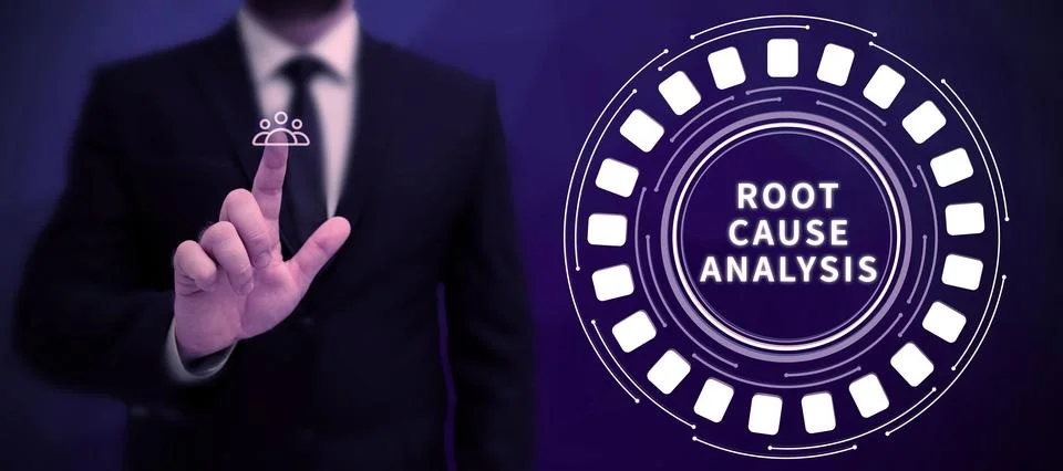 Handwriting text Root Cause Analysis. Business showcase Method of Problem 스톡 사진