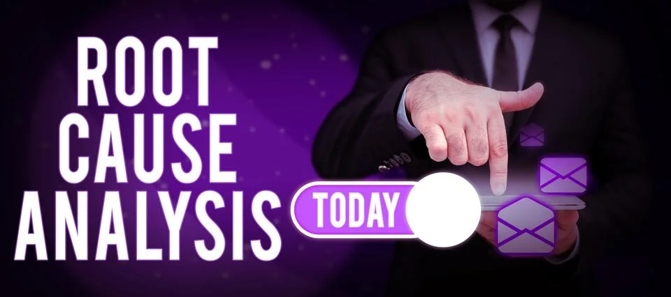 Handwriting text Root Cause Analysis. Business overview Method of Problem Stock Photos