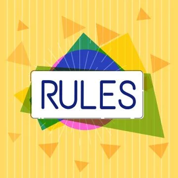 Handwriting text Rules. Concept meaning exercise ultimate power authority over Ilustração Stock