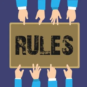 Handwriting text Rules. Concept meaning exercise ultimate power authority over Ilustração Stock