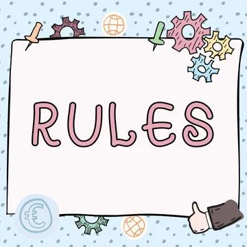 Handwriting text Rules. Word for exercise ultimate power authority over area  Ilustração Stock