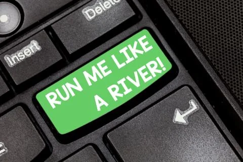 Handwriting text Run Me Like A River. Concept meaning Explore my hole body Stock Photos