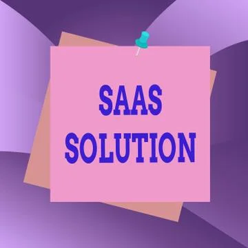 Handwriting text Saas Solution. Concept meaning software delivery method that Stock Illustration