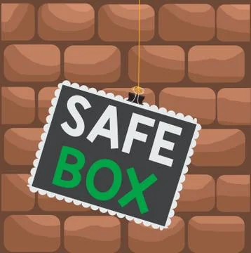 Handwriting text Safe Box. Concept meaning A small structure where you can keep 库存插图
