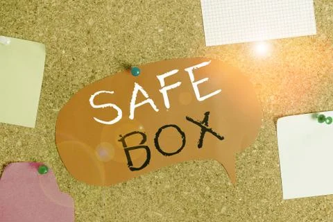 Handwriting text Safe Box. Concept meaning A small structure where you can keep 스톡 사진