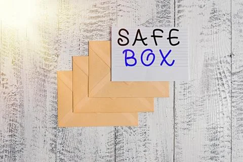 Handwriting text Safe Box. Concept meaning A small structure where you can keep Stock Photos