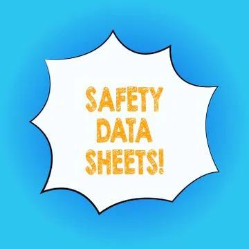 Handwriting text Safety Data Sheets. Concept meaning document lists information Stock Illustration