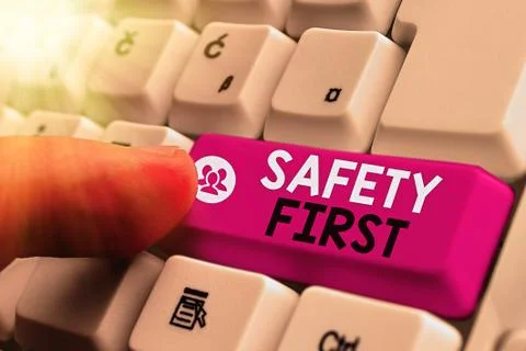 Handwriting text Safety First. Concept meaning used to say that the most Stock Photos