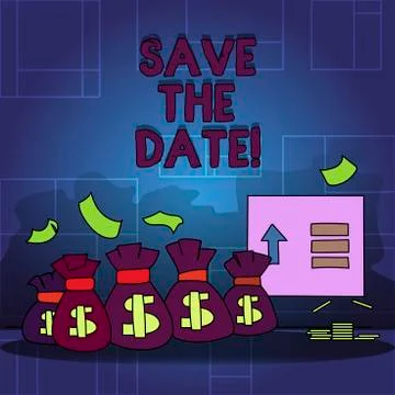 Handwriting text Save The Date. Concept meaning Systematized events Scheduled Stock Illustration