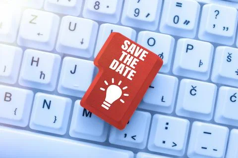 Handwriting text Save The Date. Conceptual photo Systematized events Scheduled Stock Photos