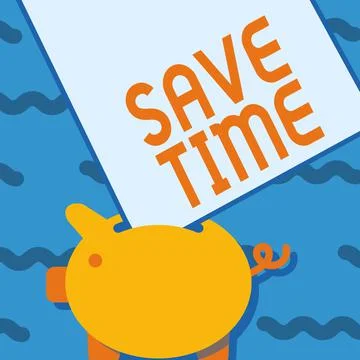 Handwriting text Save Time. Business approach to do something more efficiently Stock Illustration
