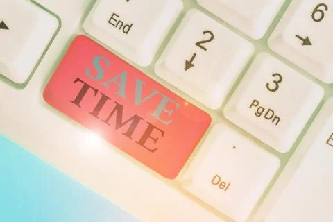 Handwriting text Save Time. Concept meaning to do something more efficiently 스톡 사진