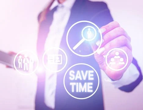 Handwriting text Save Time. Concept meaning to do something more efficiently Foto stock