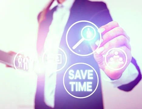 Handwriting text Save Time. Concept meaning to do something more efficiently Foto stock