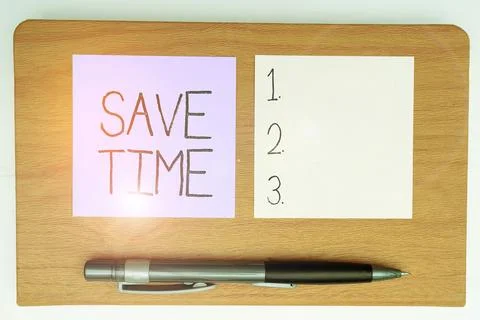 Handwriting text Save Time. Concept meaning to do something more efficiently 写真素材