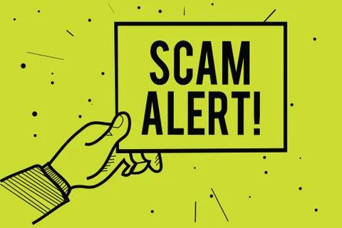 Handwriting text Scam Alert. Concept meaning warning someone about scheme or Stock Illustration