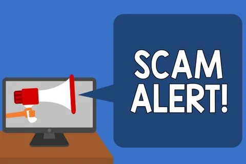 Handwriting text Scam Alert. Concept meaning warning someone about scheme or Stock Illustration