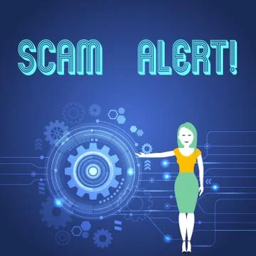 Handwriting text Scam Alert. Concept meaning Safety warning to avoid fraud or Stock Illustration