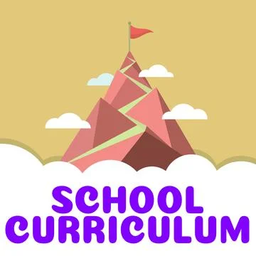 Handwriting text School Curriculum. Word for designed to provide learning spaces 스톡 일러스트