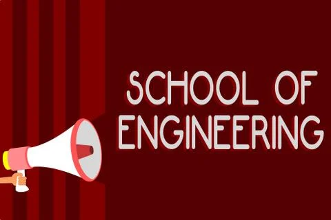 Handwriting text School Of Engineering. Concept meaning college to study mech Stock Illustration