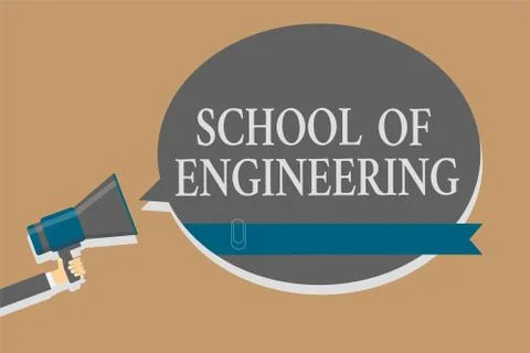 Handwriting text School Of Engineering. Concept meaning college to study mech Stock Illustration