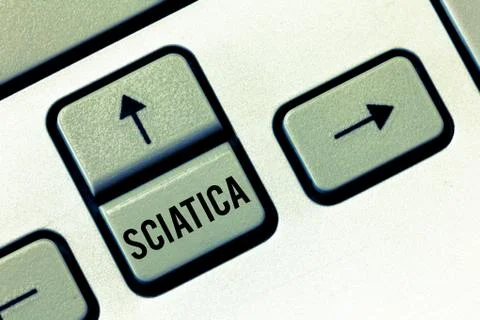 Handwriting text Sciatica. Concept meaning Pain caused by irritation of the Stock Photos