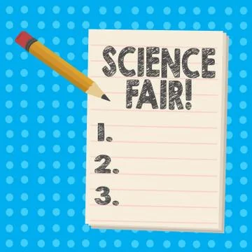 Handwriting text Science Fair. Concept meaning School competition where 库存插图