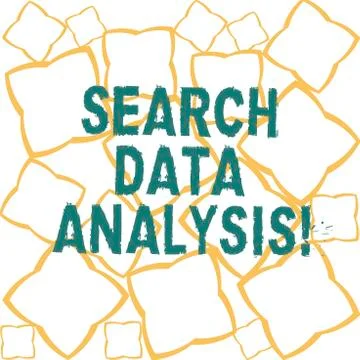 Handwriting text Search Data Analysis. Concept meaning process of evaluating 스톡 일러스트