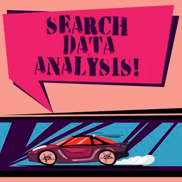 Handwriting text Search Data Analysis. Concept meaning process of evaluating 스톡 일러스트