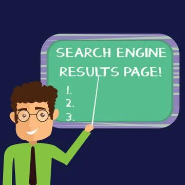 Handwriting text Search Engine Results Page. Concept meaning Website created to Stock Illustration