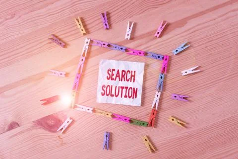 Handwriting text Search Solution. Concept meaning an action or process of Stock Photos