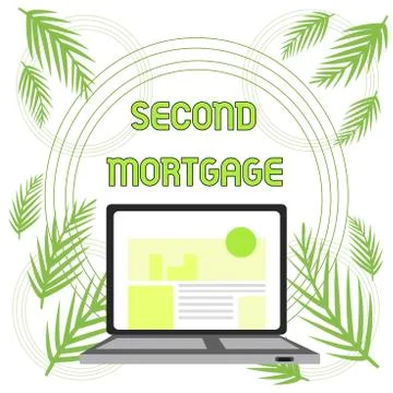 Handwriting text Second Mortgage. Concept meaning lien on property which is Ilustración de archivo