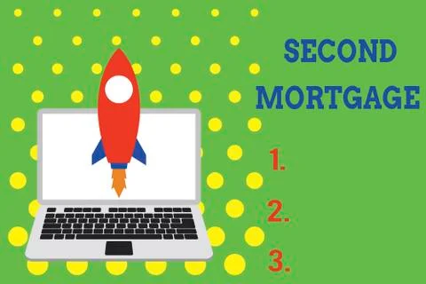 Handwriting text Second Mortgage. Concept meaning lien on property which is Ilustración de archivo