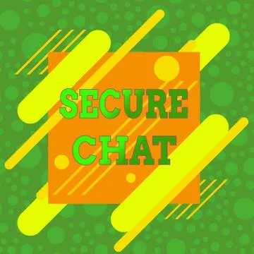 Handwriting text Secure Chat. Concept meaning approach to protect messages when Stock Illustration