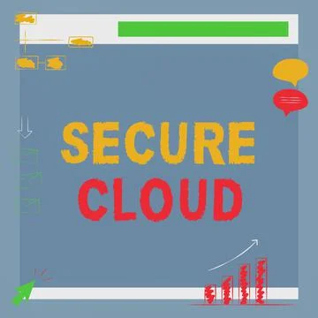 Handwriting text Secure Cloud. Business showcase Protect the stored information Stock Illustration