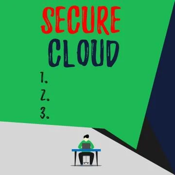 Handwriting text Secure Cloud. Concept meaning Protect the stored information Stock Illustration