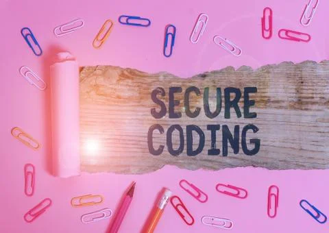 Handwriting text Secure Coding. Concept meaning Applied to avoid the Stock Photos