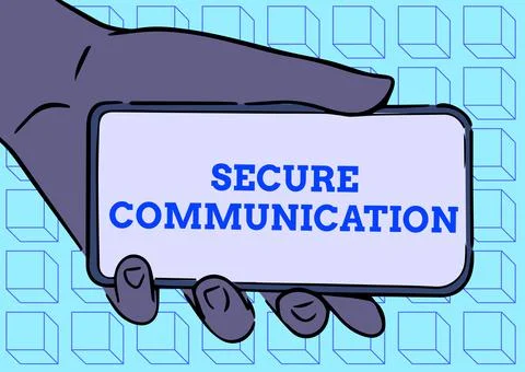 Handwriting text Secure Communication. Internet Concept preventing unauthorized Stock Illustration