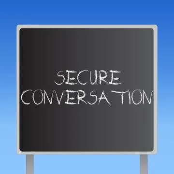 Handwriting text Secure Conversation. Concept meaning Secured Encrypted 스톡 일러스트