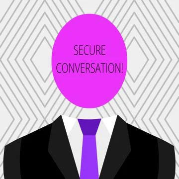 Handwriting text Secure Conversation. Concept meaning Secured Encrypted Stock Illustration