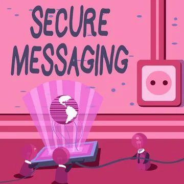 Handwriting text Secure Messaging. Business concept protect critical data when Stock Illustration