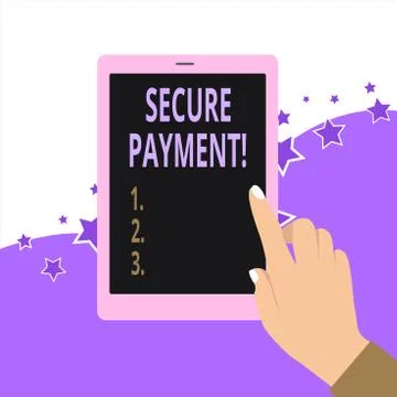 Handwriting text Secure Payment. Concept meaning webpage where credit card Stockillustratie