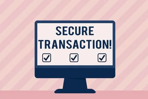 Handwriting text Secure Transaction. Concept meaning a transaction intended to Stock Illustration