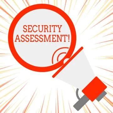Handwriting text Security Assessment. Concept meaning study to locate IT Stock Illustration