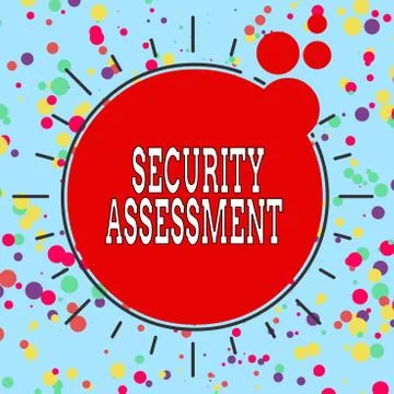 Handwriting text Security Assessment. Concept meaning study to locate IT Stock Illustration