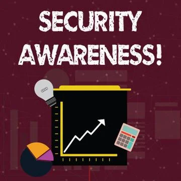 Handwriting text Security Awareness. Concept meaning educating employees about Stock Illustration