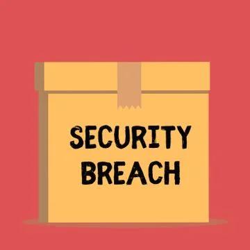 Handwriting text Security Breach. Concept meaning incident that results in 库存插图