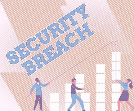 Handwriting text Security Breach. Word for incident that results in unauthorized Illustrazione stock