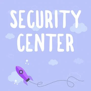 Handwriting text Security Center. Internet Concept centralized unit that deals Stock Illustration