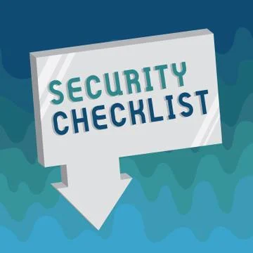 Handwriting text Security Checklist. Concept meaning Protection of Data and 스톡 일러스트